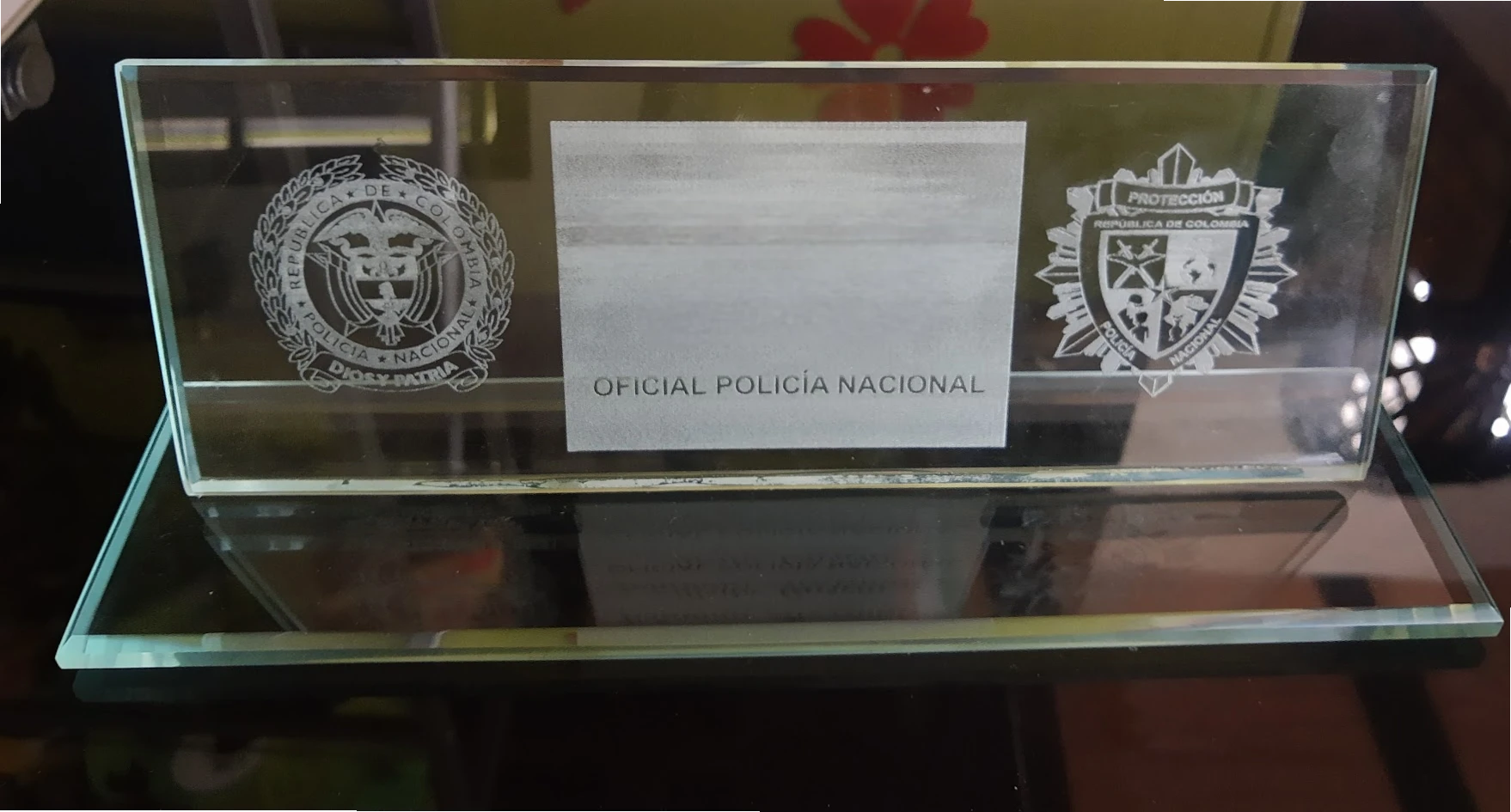 Placa larga cristal