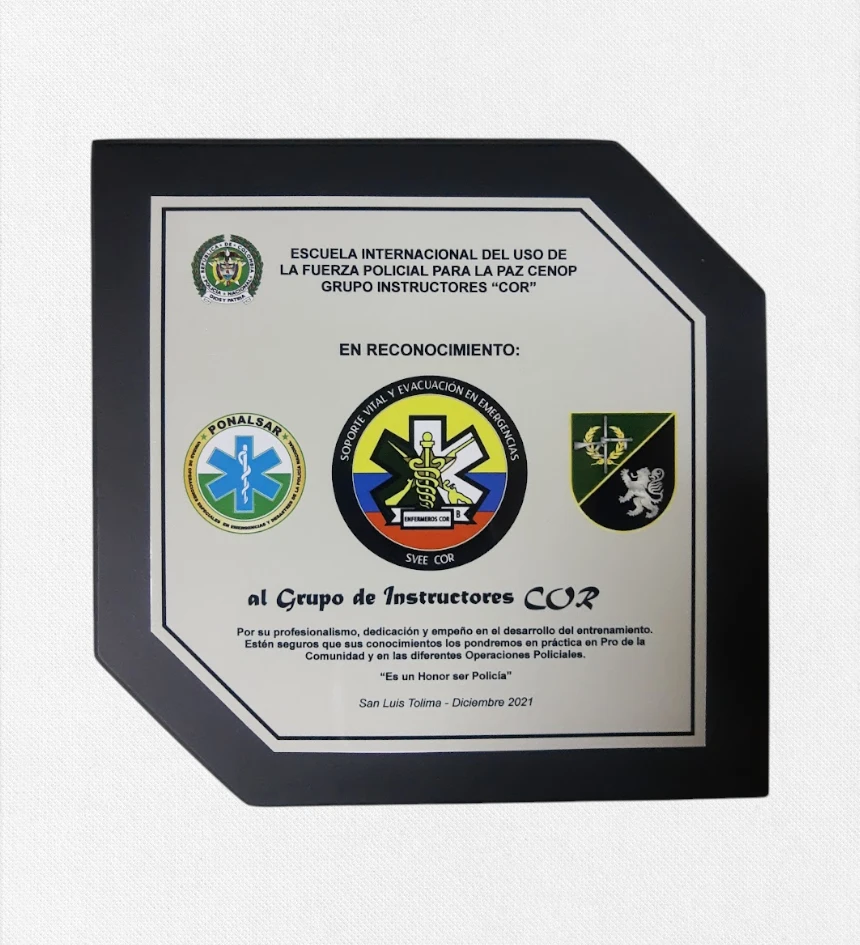 Placa puntas diagonal